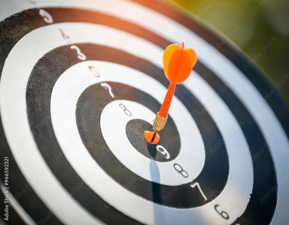 Target with an arrow hitting the bullseye, symbolizing achievement, objectives, and success. Target with an arrow hitting the bullseye, symbolizing achievement, objectives, and success.