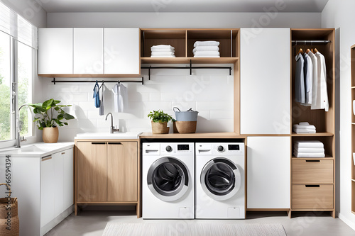 Wallpaper Mural washing machine in the Laundrie Room
 Torontodigital.ca