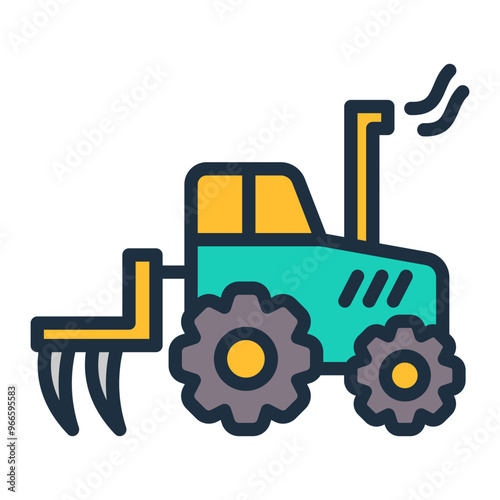 Tractor Plowing Icon