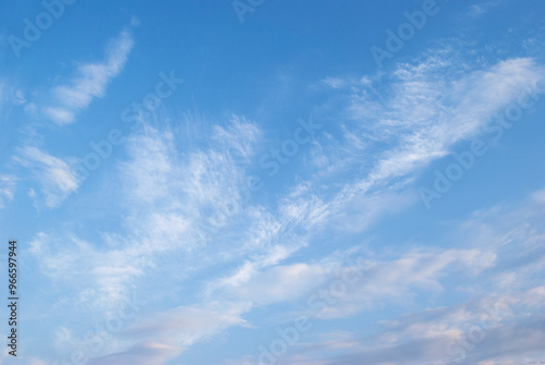 gentle white clouds in the blue sky