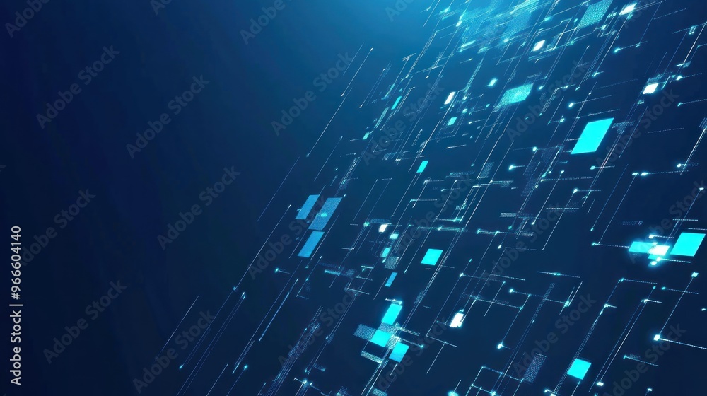 Fototapeta premium Background Abstract for Blue colored Tech Finance Fintech Pixel Pattern. Abstract Business Tech Science Vector Backdrop