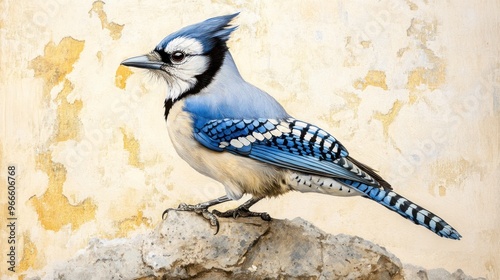 Blue Jay on a Rock photo