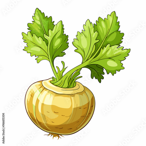 celeriac realistic on fully white background