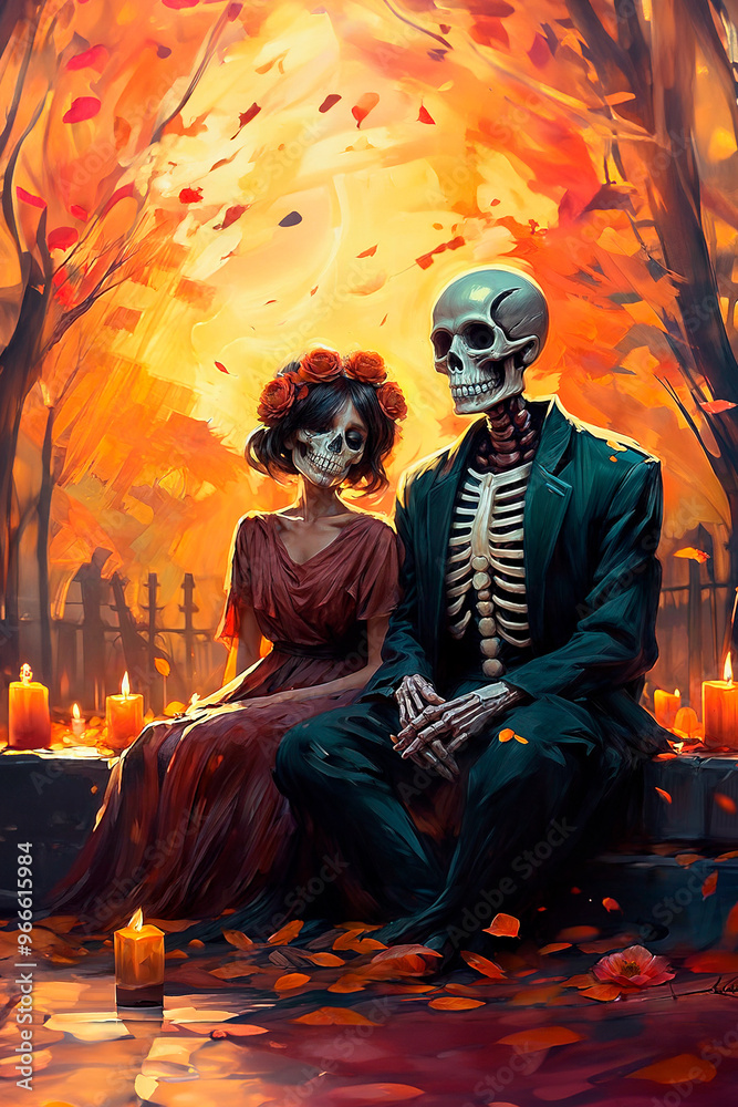 Fototapeta premium Day of the Dead, remembering the departed 1th November.