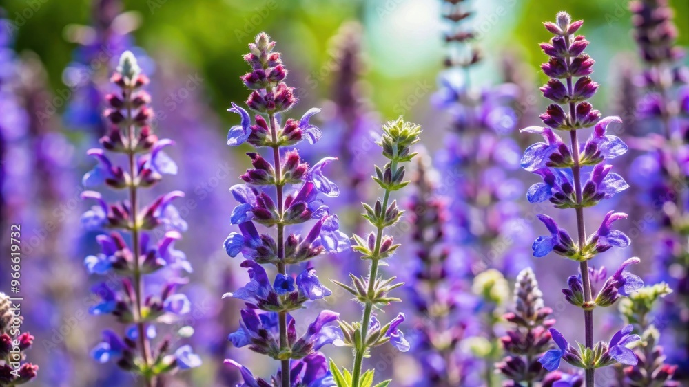 Obraz premium Close up of Salvia mellifera, a drought-tolerant, native California shrub, Black Sage, Salvia mellifera