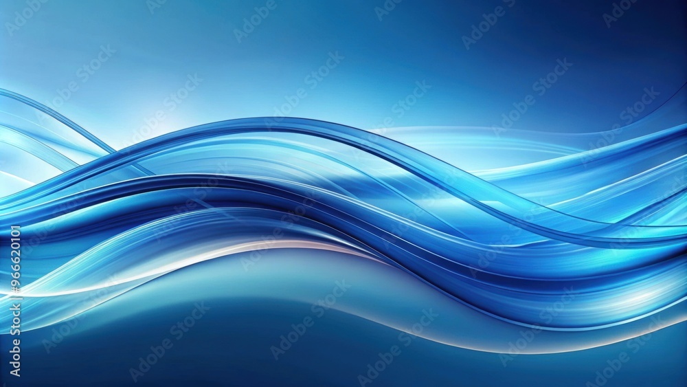 Obraz premium Dynamic blue abstract wavy motion, blue, abstract, wavy, motion, vibrant, energetic, modern, digital, design, background, flow