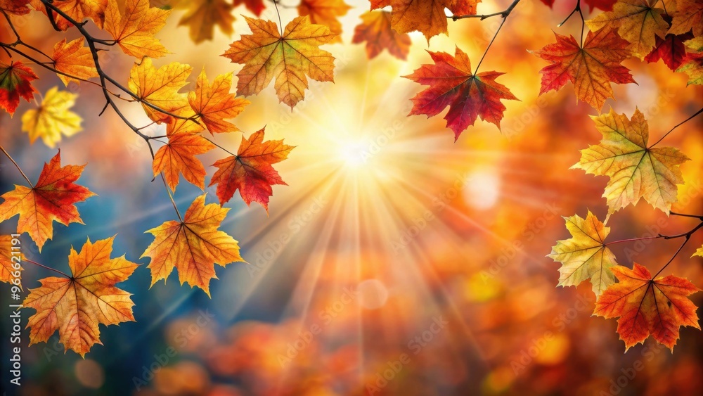 Autumn leaves illuminated by sunlight creating a stunning natural display, fall foliage, sunlit, nature, vibrant Autumn leaves illuminated by sunlight creating a stunning natural display, fall foliage, sunlit, nature, vibrant