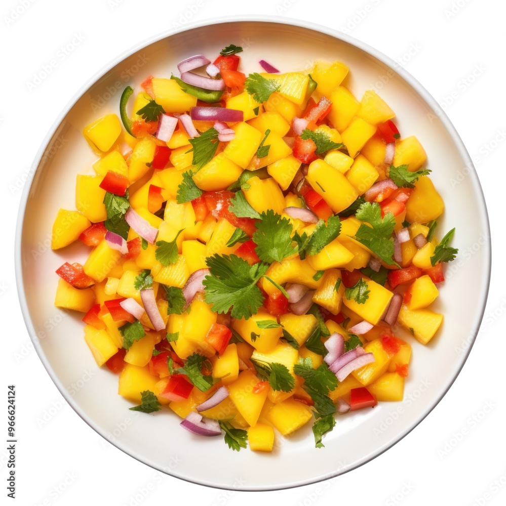 PNG Mango Salsa plate salad mango.