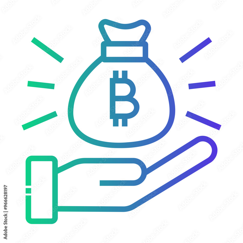 cryptocurrency Line Gradient Icon cryptocurrency Line Gradient Icon