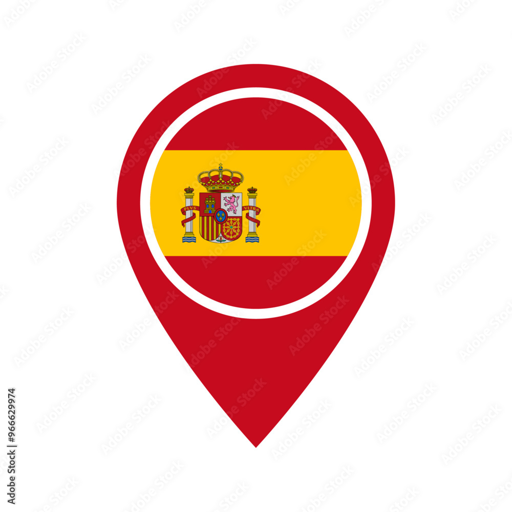 Fototapeta premium Spain flag location icon
