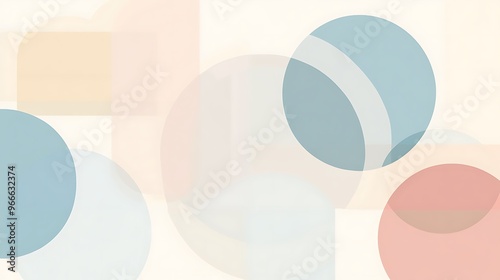 Wallpaper Mural Abstract Background with Overlapping Circles and Soft Hues Torontodigital.ca