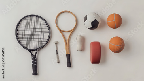 sports tennis soccer athletic gear tennis rackets soccer balls sports apparel footwear training equipment outdoor sports competitive play photo