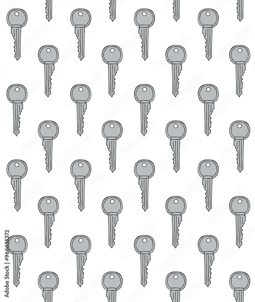 Vector seamless pattern of hand drawn sketch doodle colored key isolated on white background Vector seamless pattern of hand drawn sketch doodle colored key isolated on white background