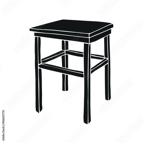 Vector hand drawn sketch doodle stool isolated on white background