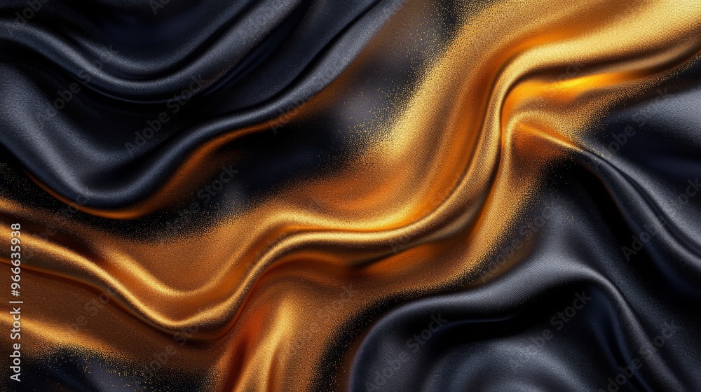 Abstract Draped Gold and Black Fabric Texture Abstract Draped Gold and Black Fabric Texture