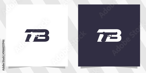 letter b with Pistol or gun concept logo design