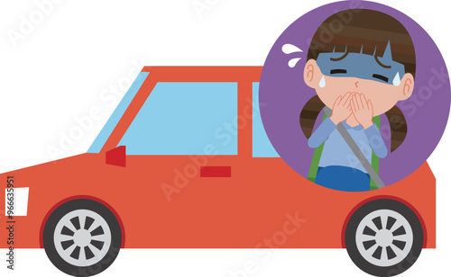 車酔いする女の子