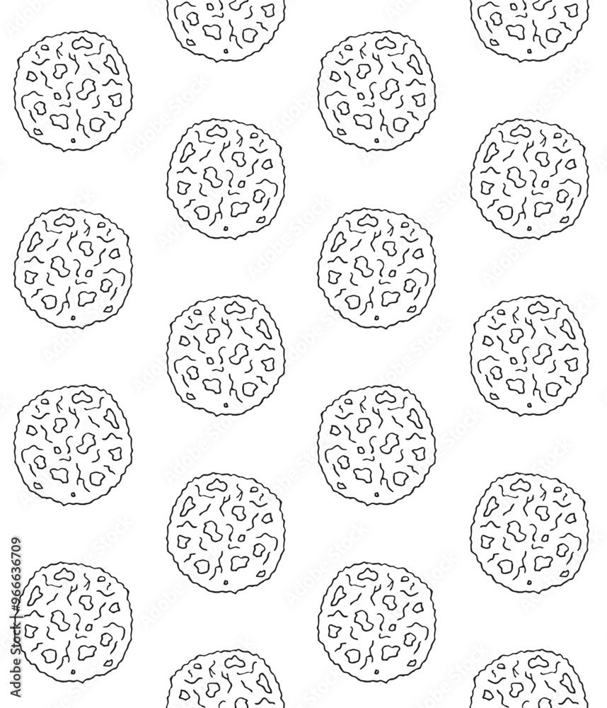 Vector seamless pattern of hand drawn sketch doodle outline cookie isolated on white background Vector seamless pattern of hand drawn sketch doodle outline cookie isolated on white background