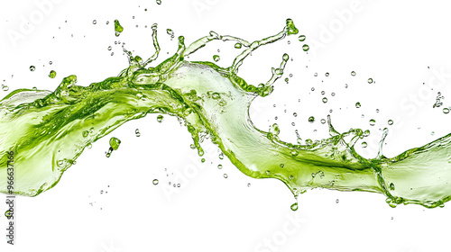 splash of green liquid on transparent background