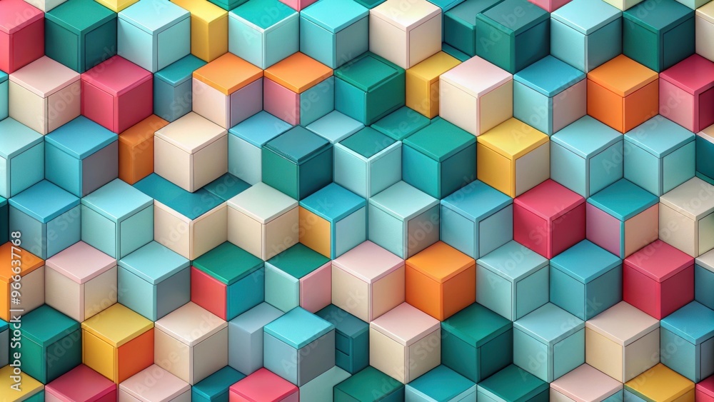 Obraz premium Abstract geometric pattern created by multiple cubes arranged in a repetitive design, cube, geometric, pattern, abstract