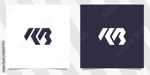 letter kb bk logo design