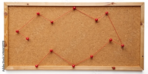 Detective cork board with red thread connecting pins , detective, investigation, clue, cork board, red thread