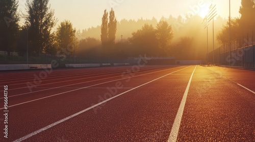 Athlete running on athletic track