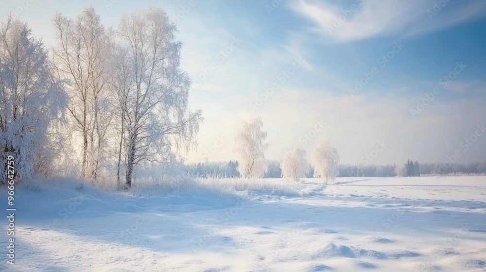 Trees in winter covered with hoar frost on a bright morning Trees in winter covered with hoar frost on a bright morning
