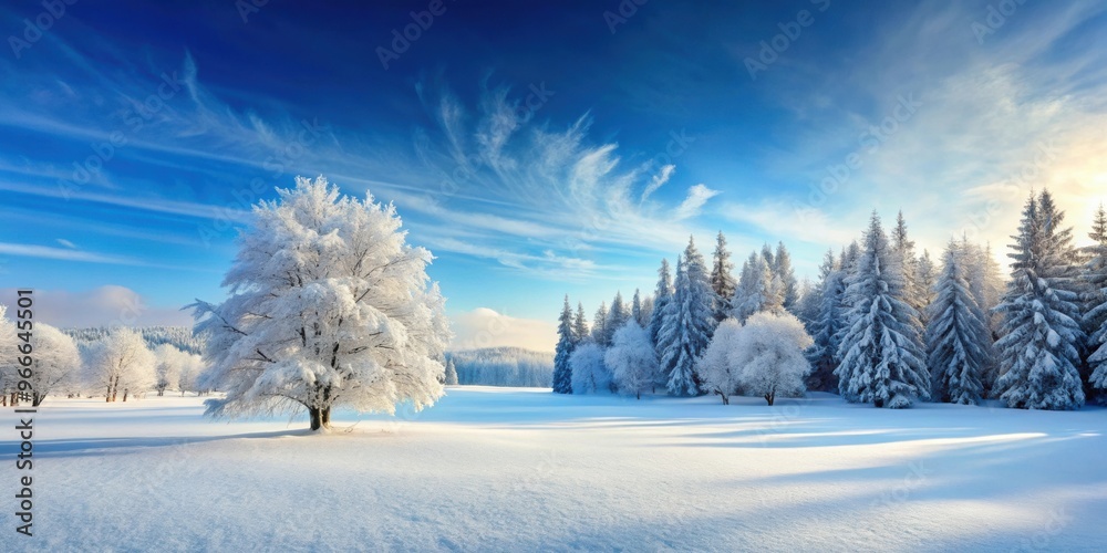 Winter landscape with snow-covered trees , snowy, cold, frosty, picturesque, nature, serene, tranquil, seasonal, white Winter landscape with snow-covered trees , snowy, cold, frosty, picturesque, nature, serene, tranquil, seasonal, white