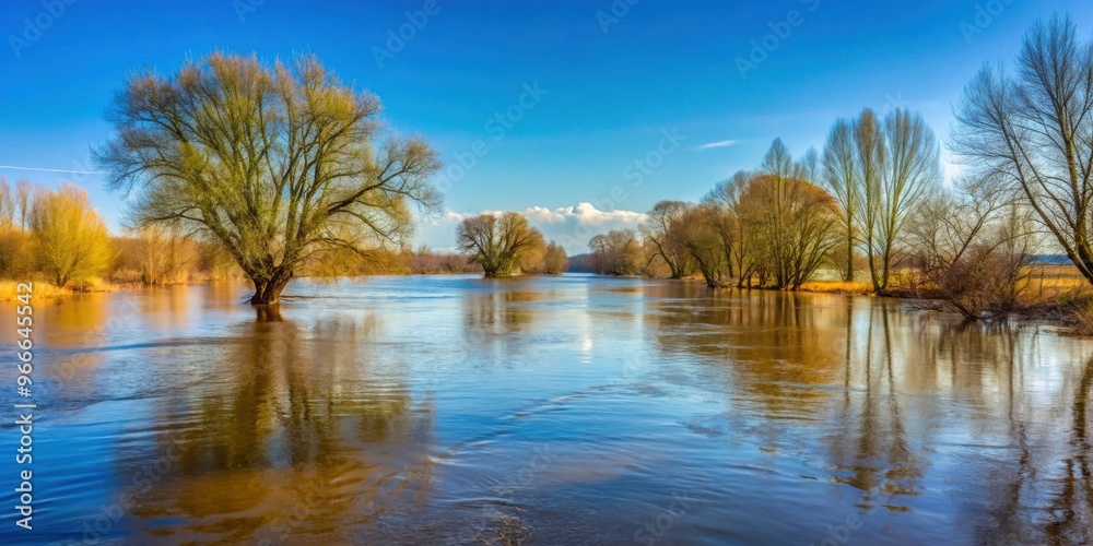 Early spring scene on the river with high water , nature, outdoor, river, stream, flow, springtime, landscape, scenic Early spring scene on the river with high water , nature, outdoor, river, stream, flow, springtime, landscape, scenic