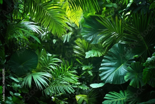 Nature leaves, green tropical forest, backgound concept , ai