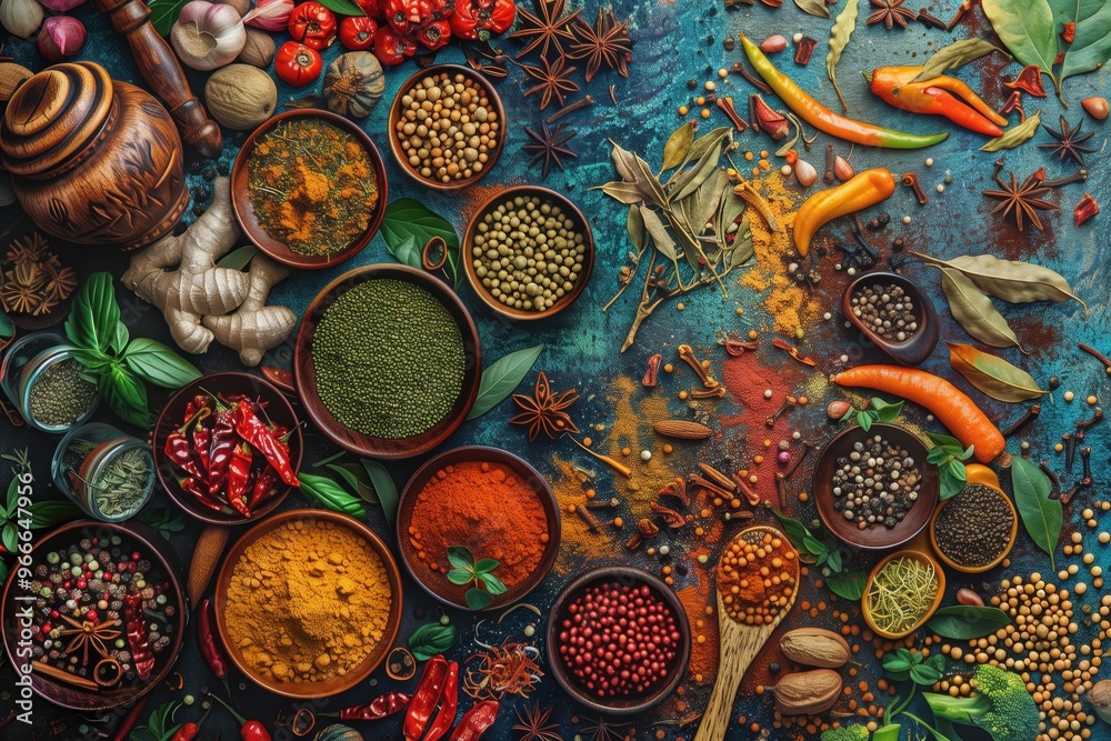 Fototapeta premium fragrant spices and herbs.