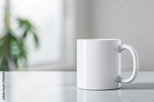 High-Quality Close-Up Mug Mockup in Hip Café or Creative Workspace