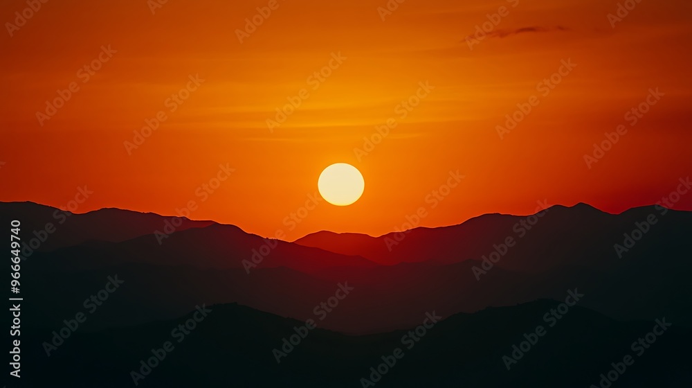 Majestic Sunset over Mountain Range in Vivid Orange Tones Captured with Sony Alpha A7 III Camera Majestic Sunset over Mountain Range in Vivid Orange Tones Captured with Sony Alpha A7 III Camera