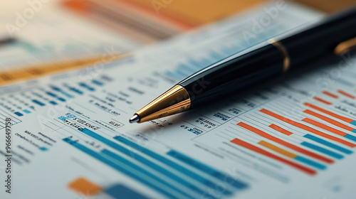 financial charts with graphs, a calculator in the background