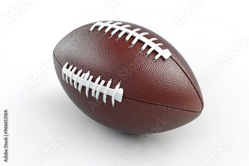 American football ball isolated on white background. 3D render , ai photo