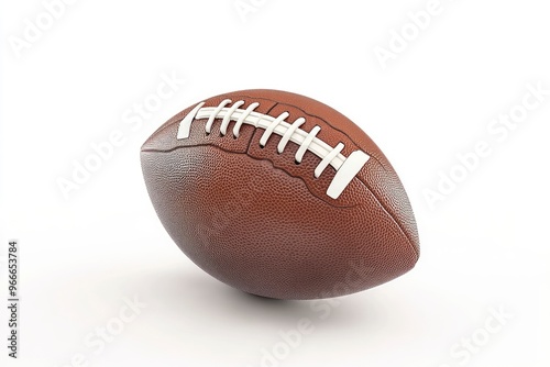 American football ball isolated on white background. 3D render , ai