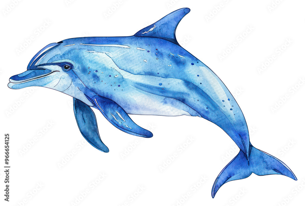 PNG Vibrant watercolor dolphin illustration PNG Vibrant watercolor dolphin illustration