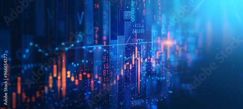 Wallpaper Mural Generic Stock Market Complex Chart With Candlestick Patterns And Trend Lines On A Blue Digital Display Torontodigital.ca