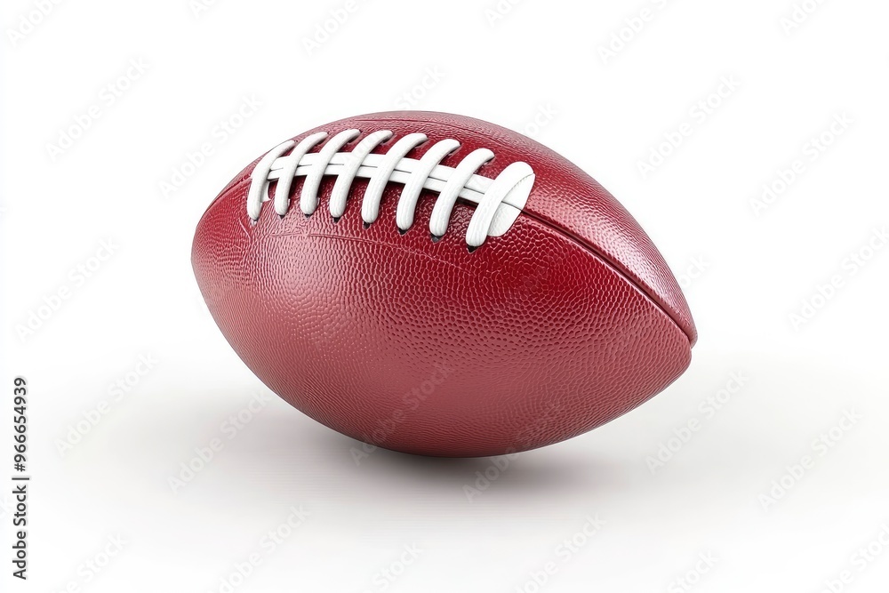 American football ball isolated on white background. 3D render , ai American football ball isolated on white background. 3D render , ai