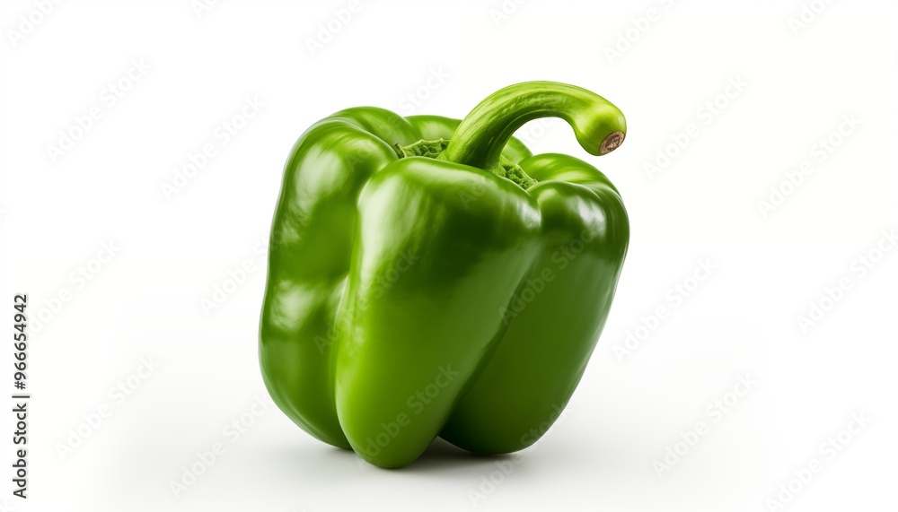 green pepper on white green pepper on white