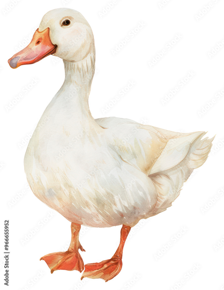 PNG  Charming watercolor duck illustration