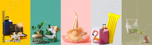Collage of beach accessorie...