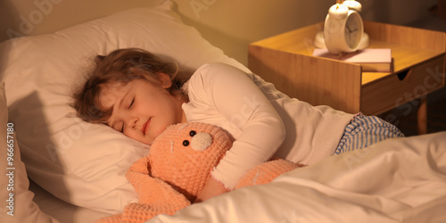 Adorable little girl with p...