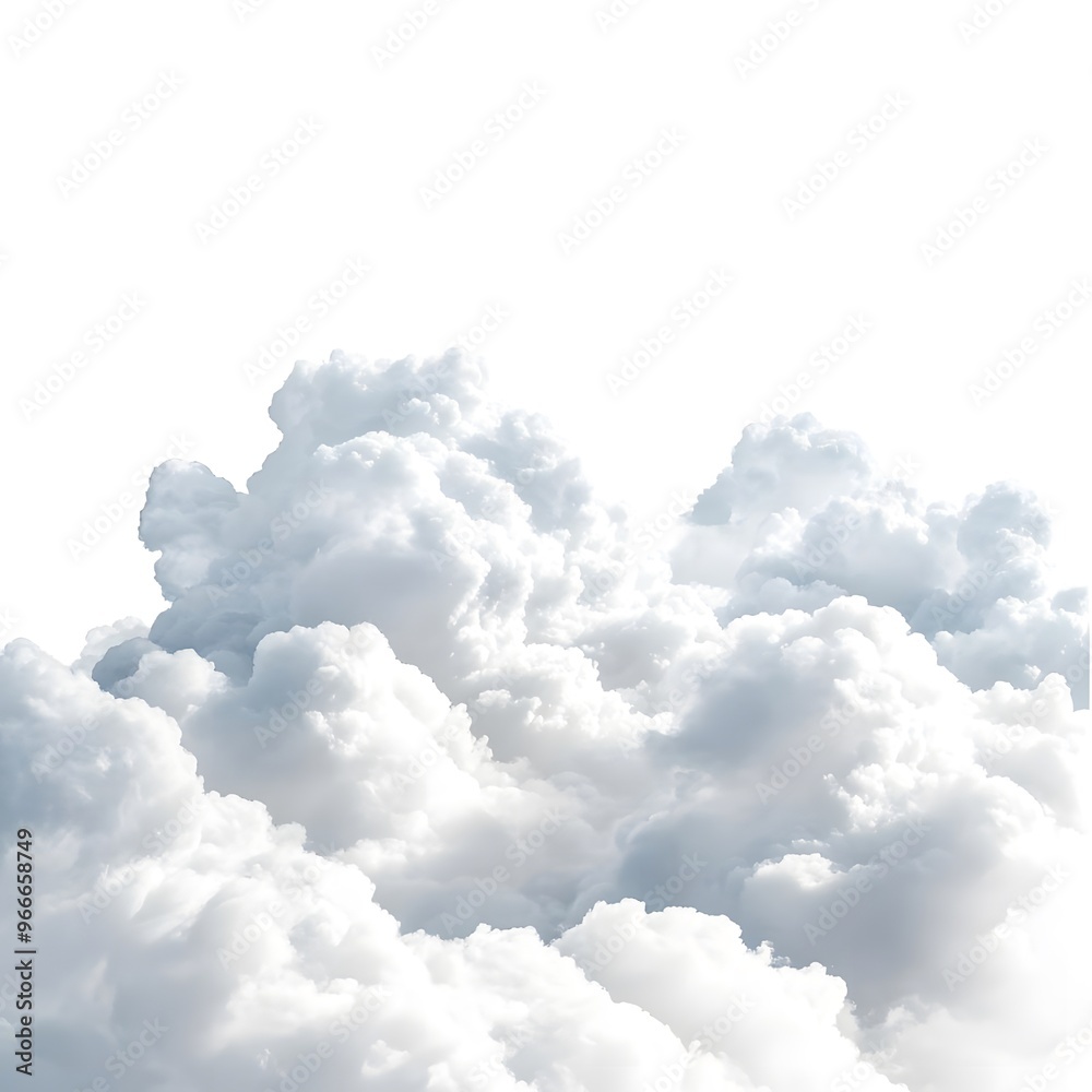 Isolated white clouds on a white background, showcasing their soft and fluffy texture. Isolated white clouds on a white background, showcasing their soft and fluffy texture.