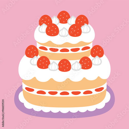 苺がのったホールケーキ