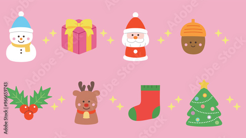 クリスマス　イラストセット