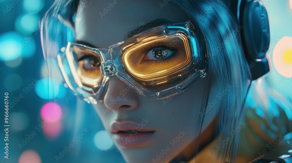 Cyberpunk Woman with Goggles Cyberpunk Woman with Goggles