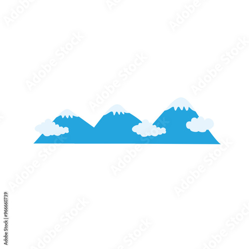 blue misty mountain vector illustration