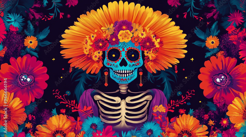 A beautifully designed Dia de Los Muertos A beautifully designed Dia de Los Muertos